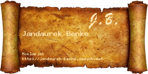 Jandaurek Benke névjegykártya